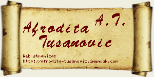 Afrodita Tušanović vizit kartica